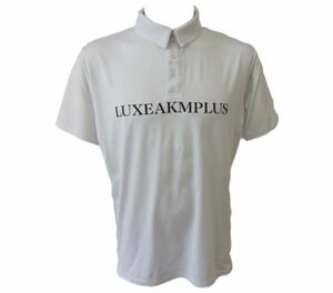 【durini】Others LUXEAKMPLUS リュクスエイケイエムプラス 35%OFF フロントロゴ 半袖ポロシャツ ゴルフウェア サイド切替 速乾性/白/L