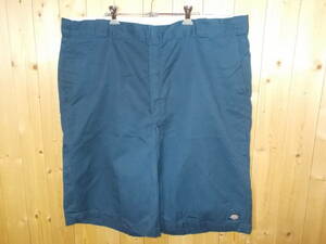 a381◆Dickies 42283NV ワークショーツ◆w44 ビッグサイズ 古着 USED ネイビー色 ディッキーズ チノ ハーフパンツ 半ズボン 5D