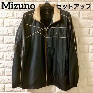 ★Mizuno superstar★ミズノ・ナイロンジャケット&パンツ・セットアップ・ブラック・M