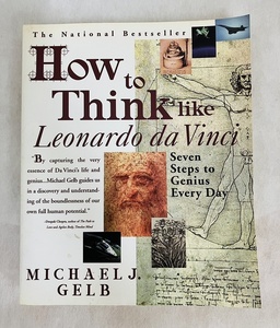 洋書　『How to Think like Leonardo da Vinci』　Michael J. Gelbさん著　ペーパーブック　外側反りや汚れあり