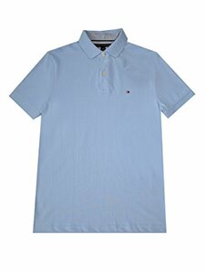 USA限定 「L」 Tommy トミーヒルフィガー CUSTOM FIT カスタムフィット ワンポイント フラッグ POLOシャツ ポロシャツ 綿100% 水色 ペール