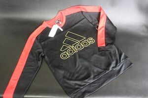 ADIDAS アディダス キッズ クルーネック スウェット 裏起毛 ブラック VB283 サイズ160★送料520円