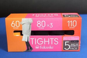 FUKUSKE タイツ ブラック サイズM-L 5パック 3種デニール★送料510円