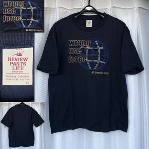 basket ball★フロント刺繍 半袖 Tシャツ NAVY★バスケットボール 地球 地球儀 トップス カットソー wrong use force world ワールド earth