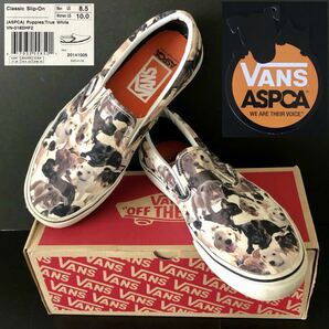 仔犬 限定 完売★VANS スリッポン ASPCA Puppies 26.5cm★dogs プリント アニマル総柄 スニーカー ドッグ バンズ アメリカ動物虐待防止協会