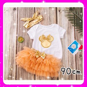 ロンパース ベビー キッズ ミニー チュール リボン 衣装 記念日 ディズニー