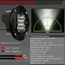 LED 作業灯 48W 埋め込み専用 丸型 フォグランプ バックランプ 補助灯 ワークライトに 12V/24V 防水 IP67 P-538_画像3
