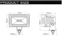 20W LED 作業灯 CREE製 XM-L搭載 小型 軽量モデル 60度 広角 アルミダイキャスト 防水IP67 12V 24V P-534_画像6