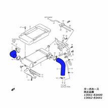 JB23 ジムニー 4型以降 シリコンターボホース インテーク レッド S-140-R_画像3