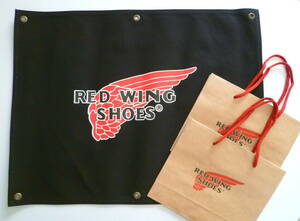 最終値下げ【非売品】■RED WING《レッドウイング》ディスプレイ用 看板 タペストリー 帆布 布製 [約 45cm×58cm]＆ギフト用紙袋 小２枚■