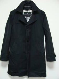 BURBERRY BLACK LABEL Burberry Black Label * стеганое полотно подкладка одиночный to ключ Пальто Честерфилд проверка хлопок 