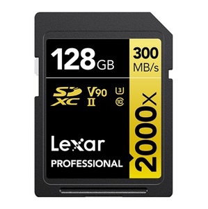 Lexar Professional【128GB/V90/UHS-II/2000x/検品済み】LSD2000128G-BNNNG●レキサー GOLDシリーズ SDカード SDXC 8K対応