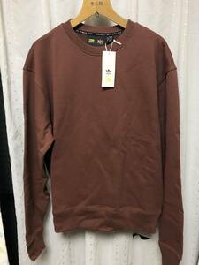 新品 adidas by Pharrell Williams PW Basics CREW O 定価10,989円 BROWN ブラウン 茶色 無地 トレーナー スウェット ファレル human 