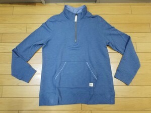  unused goods * L.L.Bean *[Women'sk Inte to quarter Zip pull over sweat pants ]USA display /S size ( Japan size M~L) blue gray 