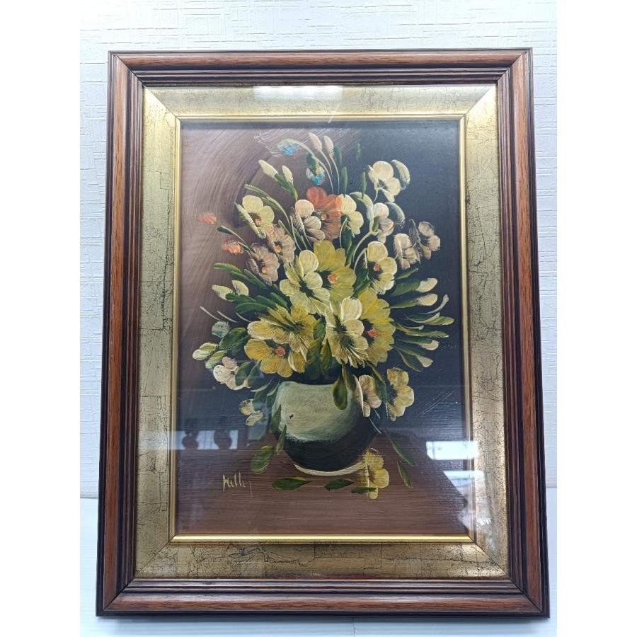 Ancien vase à fleurs de peinture à l'huile italienne peinte à la main, Peinture, Peinture à l'huile, Nature, Peinture de paysage