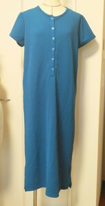  maternity -M~L* short sleeves long One-piece turquoise blue beautiful goods, bell mezzo n