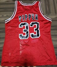 90年代 当時物 NBA #33 シカゴ ブルズ スコッティ ピッペン Champion チャンピオン ユニフォーム Lサイズ 44 デッドストック オールド_画像4