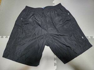 90年代 STUSSY FITNESS ショートパンツ ハーフパンツ ブラック 黒 Lサイズ ナイロン 当時物 オールド ステューシー フィットネス