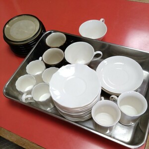 カップ　ソーサー　セット　まとめて HOYA stoneware　喫茶店　レストラン　コーヒーショップ開業　大量　エスプレッソ　アンティーク 中古