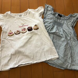 ユニクロ&gap kids、トップス2枚セット、130センチ、デニム、Tシャツ