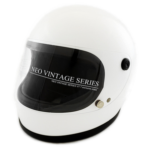 フルフェイスヘルメット ホワイト×クリアシールド Mサイズ:57-58cm対応 VT7 NEO VINTAGE VT-7 ステッカー付き