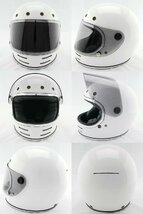 フルフェイスヘルメット ホワイト×ライトスモークシールド Mサイズ:57-58cm対応 VT-9 ステッカー付き VT9_画像3