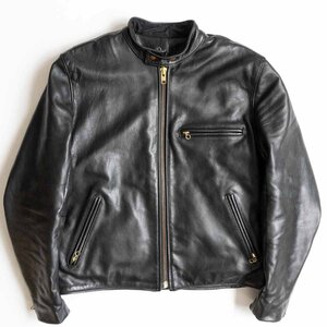 【ビッグサイズ】 VANSON 【MODEL B シングルライダースジャケット】44 レザー ライナー付き USA製 バンソン y2304039