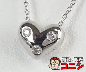 [ quality KONI si][Tiffany&Co./ Tiffany ]dotsu necklace platinum PT diamond Heart box lady's [ free shipping ]j3041y