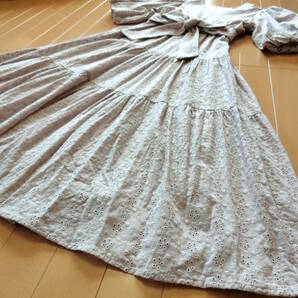 【送料込】【新品】 tocco closet トッコクローゼット★バルーンスリーブコットンレースティアードワンピース【mejaneミジェーン】Ｍピンクの画像9