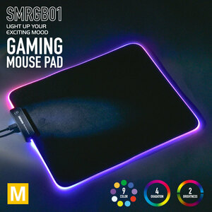  mouse pad ge-ming mouse pad illumination attaching M size black AudioCommlPC-SMRGB01-K 01-0066 ohm electro- machine 