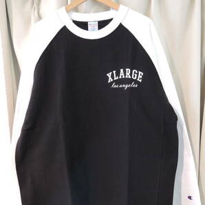 X-LARGE XLARGE エクストララージ XLARGE×Champion REVERSE WEAVE RAGLAN L/S TEE 黒 XLサイズ 人気商品 送料￥210～ 値下げの画像1