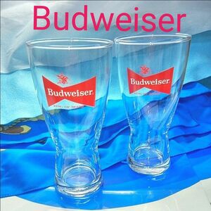 Budweiser ビンテージ ビールグラス 2個 バドワイザー 中古品 ビアグラス 美品