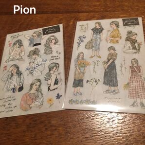 Pion 転写シート Sketch Girl & she 新品未開封品