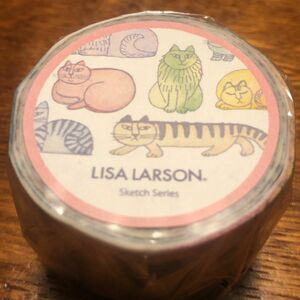 リサ ラーソン　太幅マスキングテープ マカロンのスケッチねこたち　新品未開封品