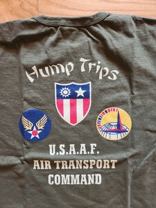 　SALE!　送料込★東洋　BuzzRickson's バズリクソンズ BR79127 半袖Tシャツ ミリタリー　HUMP TRIPS アメリカ製　オリーブ　XL