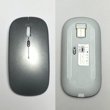 ワイヤレスマウス LED 白 シルバー Bluetooth 無線 軽量 充電式 i_画像7