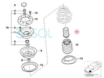 BMW E36 E39 E38 フロント ショック バンプラバー 補助ダンパー 左右共通 318i 320i 323i 328i 525i 528i 530i 735i 740i 31331140140_画像4