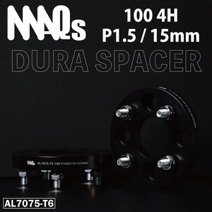 鍛造 100 4穴 15mm P1.5 2枚 ワイトレ ブラック ワイドトレッド スペーサー AL7075-T6 MAQs アルミ ホイール