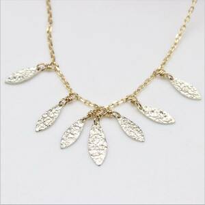 * Agete * SV K10 combination color necklace leaf motif agete ( tube 9_106)