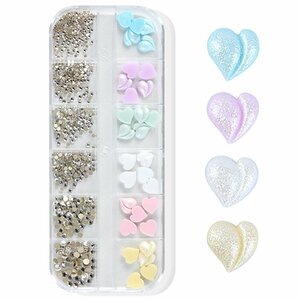  Nailparts Heart rhinestone #015 nail art solid 3D parts jewelry parts deco parts gel nails 