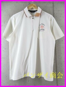 【送料300円可】014c24◆良品です◆吸汗速乾◆MUNSINGWEAR マンシング ハーフジッパー 半袖ドライポロシャツ Ｍ/日本製/ゴルフジャケット