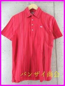 【送料300円可】1290c69◆美品です◆LACOSTE ラコステ 半袖ストライプポロシャツ 3/ジャケット/ゴルフ/アメカジ/メンズ/男性/紳士