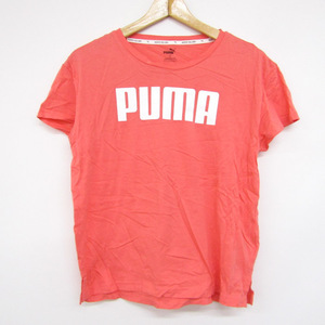 プーマ 半袖Tシャツ ロゴT ラウンドネック トップス スポーツウェア アウトドア レディース Mサイズ オレンジ PUMA