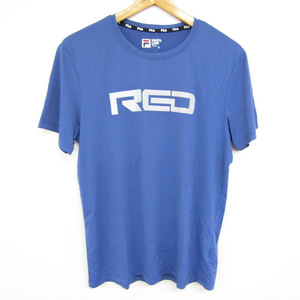 フィラ 半袖TシャツロゴT 袖ロゴ ホワイトライン 大きいサイズ トップス メンズ XLサイズ ブルー FILA