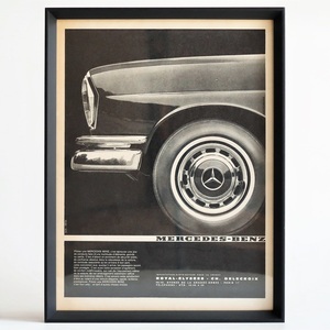 予約品 1965年 Mercedes Benz メルセデスベンツ / 1958年 Knoll ノール フランス ヴィンテージ 広告 額装品 2点セット アートフレーム 稀少