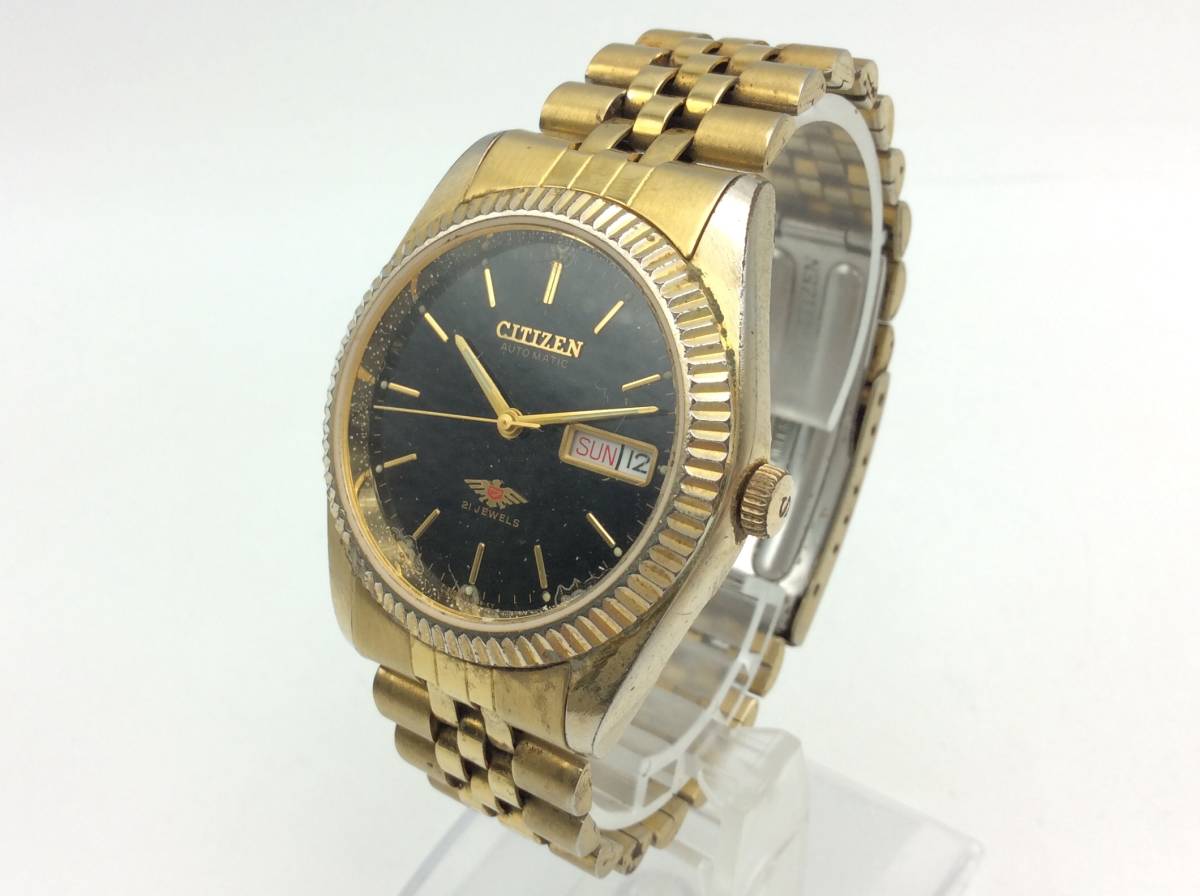 完成品 極美品【稼働品】CITIZEN シチズン ゴールド 自動巻き 21石