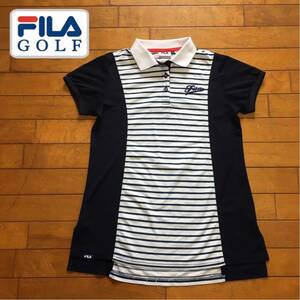 ★【 FILA GOLF 】★ レディース ボーダー切り替え ポロシャツ★サイズM ★i-775