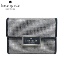 ケイトスペード 財布 三つ折り kate spade リーガン ミディアム フラップ キャンバス ウォレット KA600 960(ブレザーブルー) レディース _画像1