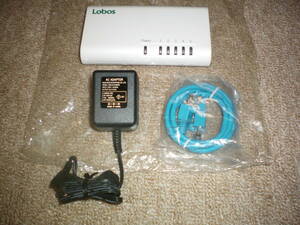 Lobos LB-FS05TXP-SB 5ポートスイッチングハブ コード・ACアダプタ付 通電確認品 全国レターパック520円発送可能 