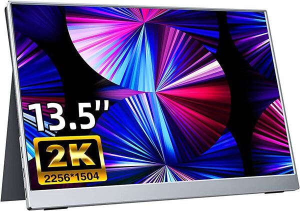 モバイルモニター 13.5インチ 超薄型 超軽量380g 狭額縁 高輝度400nits 100%色域 画像比自動適合 モバイルディスプレイ ゲームモニター